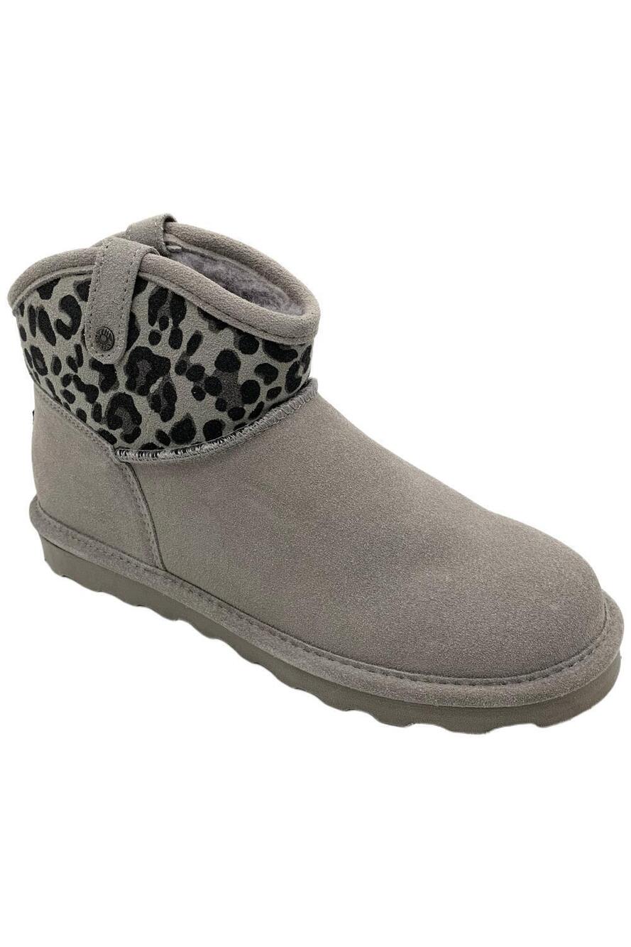 Bearpaw Women's Jillie Suede Ankle Boots Gray Fog Leopard - Medium